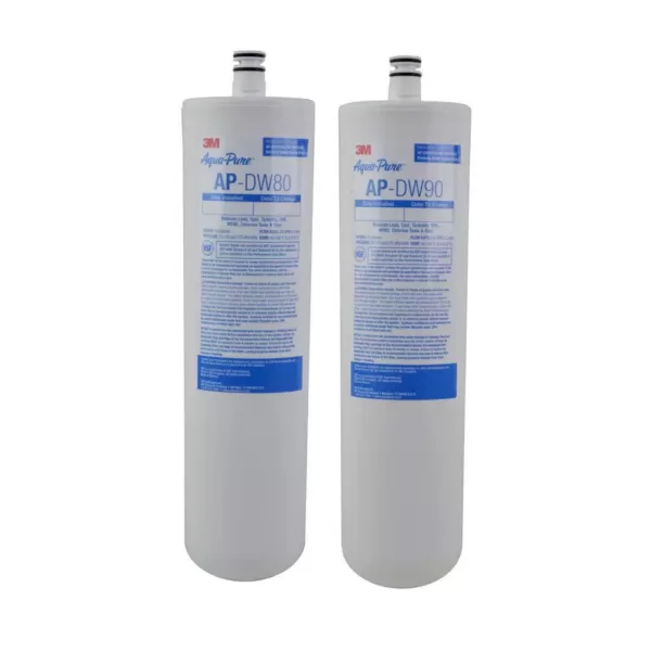 3M Aqua-Pure Under Sink Replacement Water Filter AP-DW80/90 2 Filter Replacement Cartridge For Aqua-Pure AP-DWS1000 System