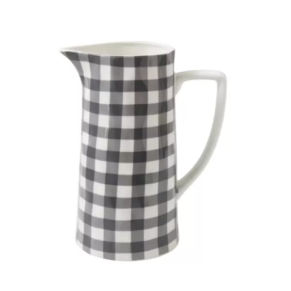 3R Studios 64 oz. Black Gingham Pitcher