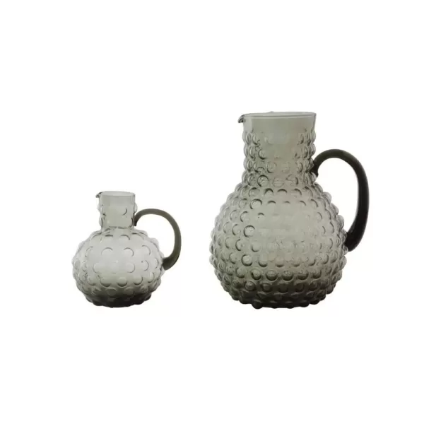 3R Studios 80 fl. oz. Smoked Glass Hobnail Pitcher