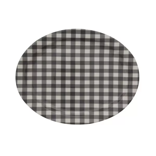 3R Studios Black and White Gingham Stoneware Platter