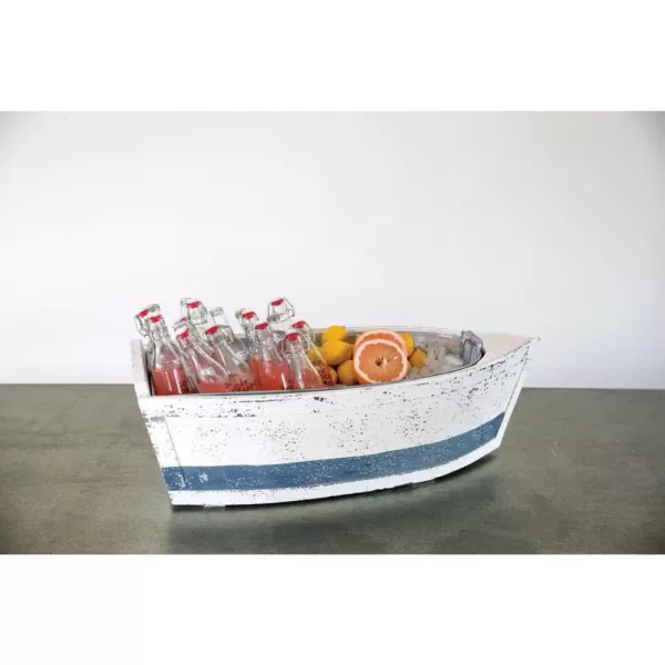 3R Studios Wood Decorative Boat with Tin Insert