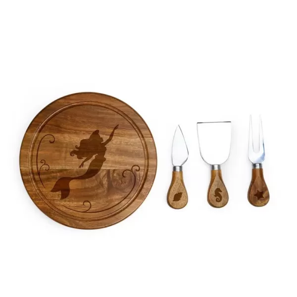 TOSCANA 7.5 in. Little Mermaid Acacia Brie Cheese Board and Tools Set