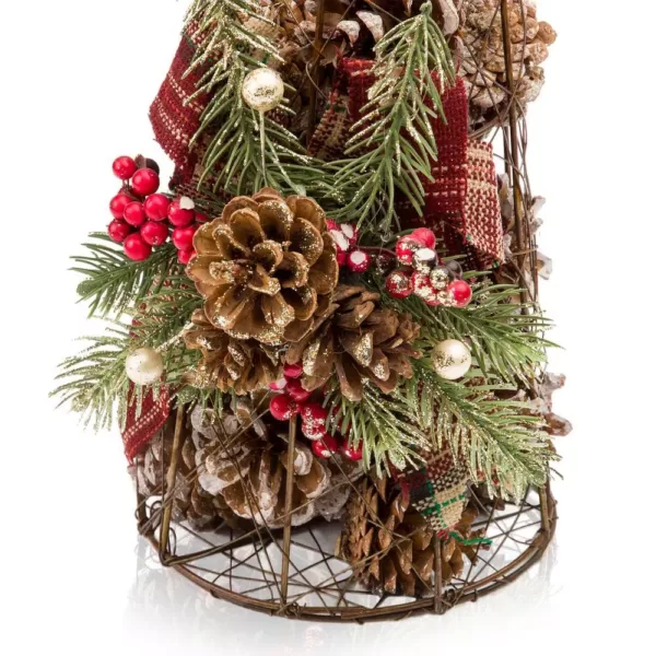 Alpine Corporation 20 in. Tall Rustic Pinecone Christmas Tree Decor