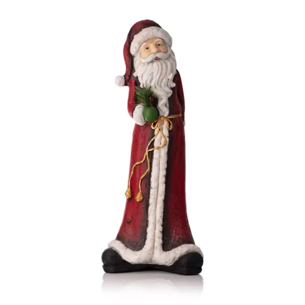 Alpine Corporation 28 in. Christmas Tall Skinny Santa Statuary