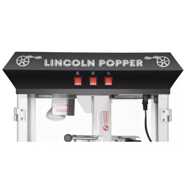 Great Northern Lincoln 8 oz. Antique Black Popcorn Machine with Cart