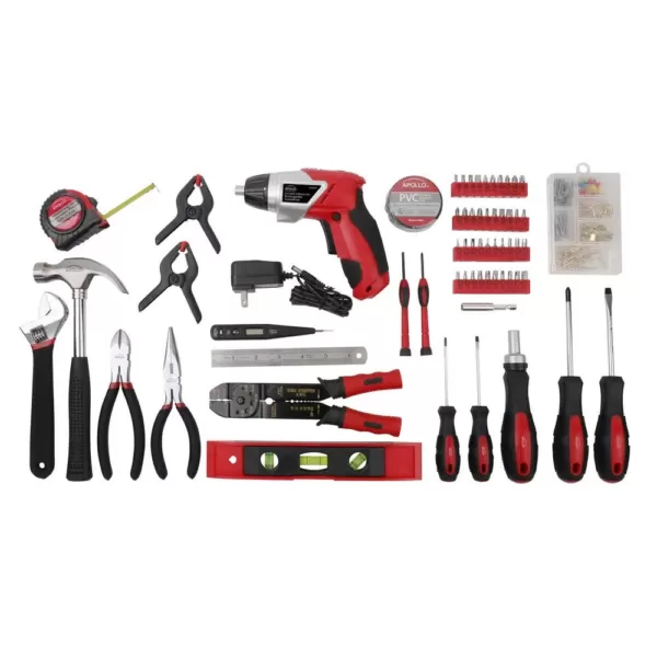 Apollo Home Tool Kit with 3.6-Volt Li-Ion Cordless Screwdriver,(161-Pieces)