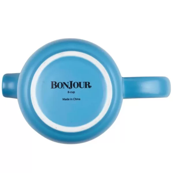 BonJour Ceramic Coffee and Tea 8-Demitasse-Cup Aqua Ceramic French Press