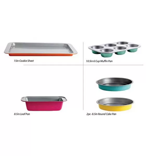 Gibson Color Splash Lyneham 5-Piece Carbon Steel Bakeware Set