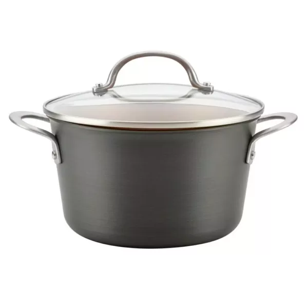 Ayesha Curry Home Collection 4.5 Qt. Hard Anodized Aluminum Covered Saucepot