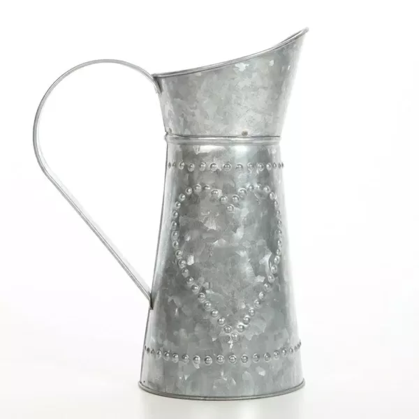 Benzara Gray decorative Galvanized Metal Pitcher