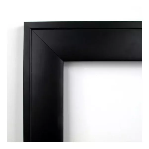 Amanti Art Nero 44 in. W x 34 in. H Framed Rectangular Beveled Edge Bathroom Vanity Mirror in Black