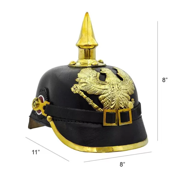 Benzara Black and Gold Imperial Prussian Helmet