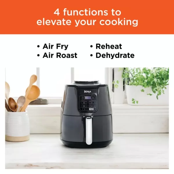 NINJA 4 Qt. Electric Black Air Fryer with Recipe Book