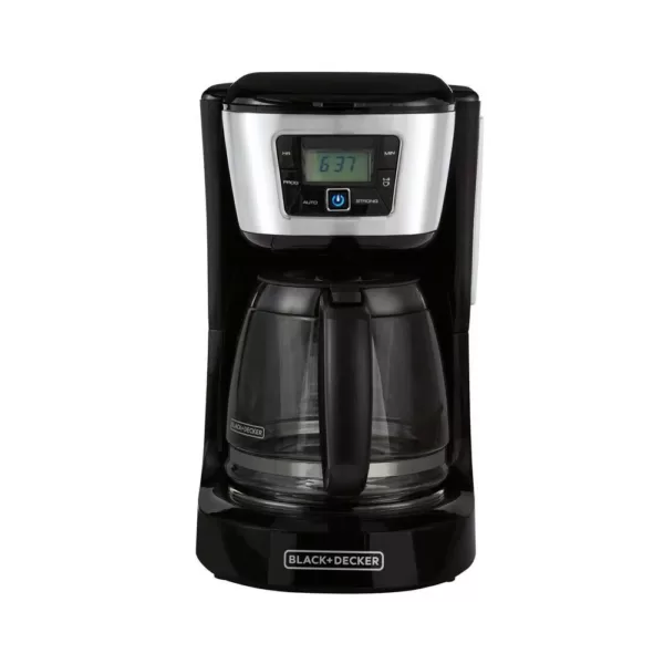 BLACK+DECKER 12-Cup Programmable Black Coffee Maker with Built-In Timer