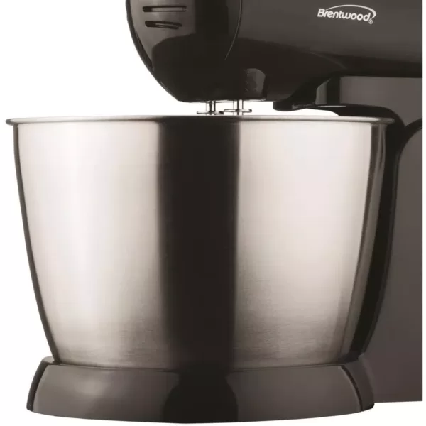 Brentwood Appliances 3 Qt. 5-Speed Black Electric Stand Mixer with Bowl and 5-Speed Black Electric Hand Mixer