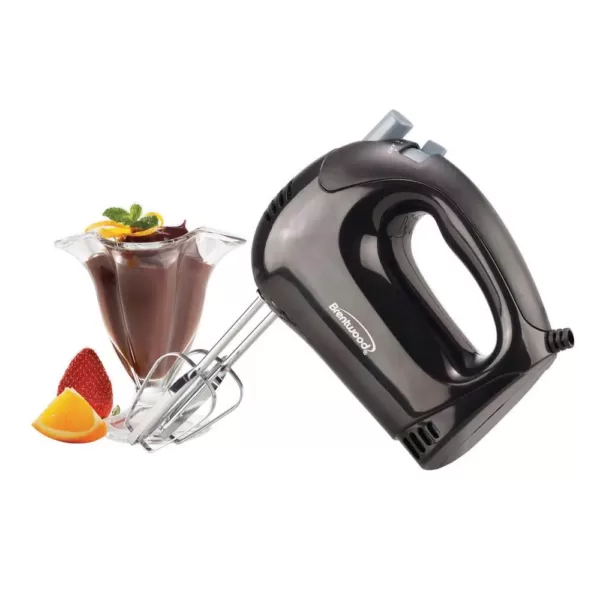 Brentwood Appliances 3 Qt. 5-Speed Black Electric Stand Mixer with Bowl and 5-Speed Black Electric Hand Mixer