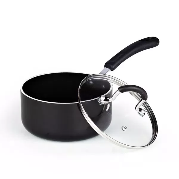 Cook N Home 8-Piece Aluminum Nonstick Cookware Set in Black