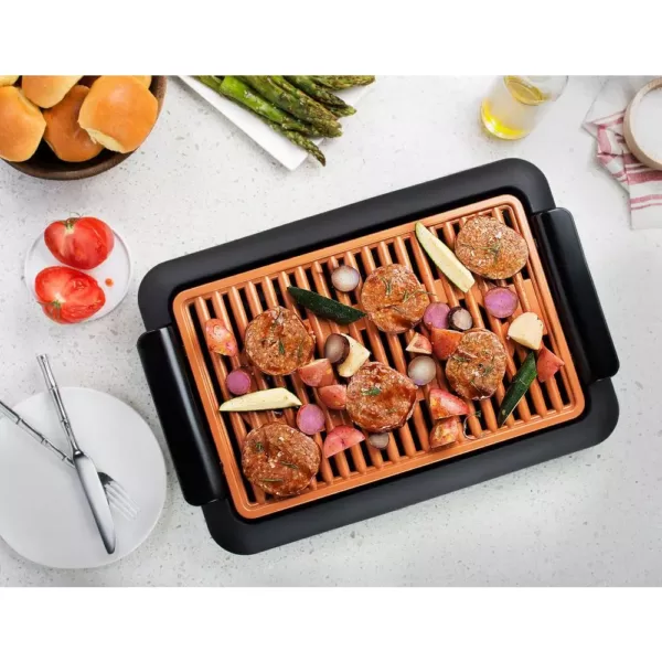 Gotham Steel 234 sq. in. Black Copper Non-Stick Ti-Ceramic Smoke-less Electric Indoor Grill & Griddle