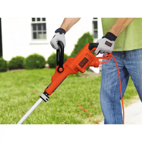 BLACK+DECKER 14 in. 7.5-Amp Corded Electric Curved Shaft High Performance Single Line 2-in-1 String Grass Trimmer/Lawn Edger