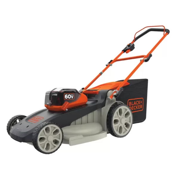 BLACK+DECKER 20 in. 60V Lithium Ion Cordless Walk Behind Push Mower with (2) 2.5Ah Batteries and Charger Included