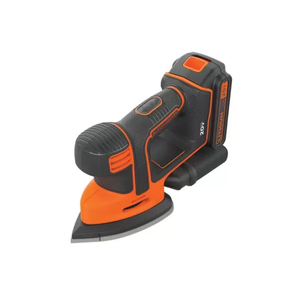 BLACK+DECKER 20-Volt MAX Lithium-Ion Cordless Mouse Sander with 1.5 Ah Battery and Charger