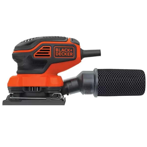 BLACK+DECKER 2 Amp Corded 1/4 Sheet Orbital Sander with Paddle Switch Actuation