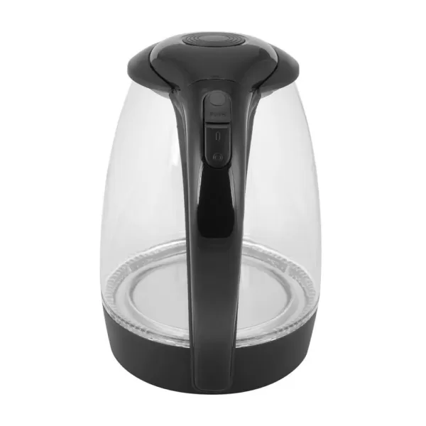 KALORIK 7-Cup Black Stainless Steel Cordless Electric Kettle with Automatic Shut-off