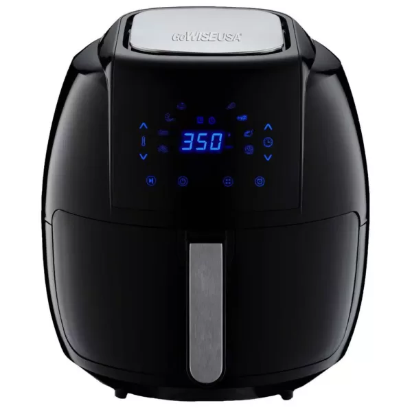 GoWISE USA 8-in-1 7.0 Qt. Black Electric Air Fryer with Recipe Book