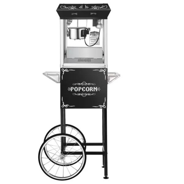 Great Northern Foundation Popcorn Machine with Cart- Popper Makes 2 Gallons- 6-Ounce Kettle, Old Maids Drawer, Warming Tray & Scoop