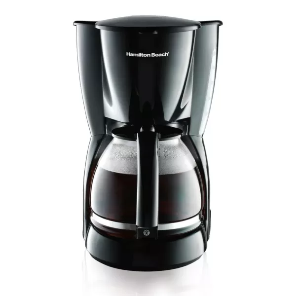 Hamilton Beach 12-Cup Black Drip Coffee Maker with Glass Carafe