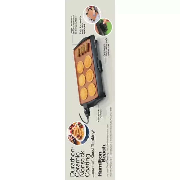 Hamilton Beach 200 sq in. Black Durathon Ceramic Griddle