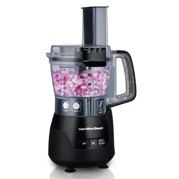 Hamilton Beach 4-Cup 5-Speed Black Stack & Snap Compact Food Processor