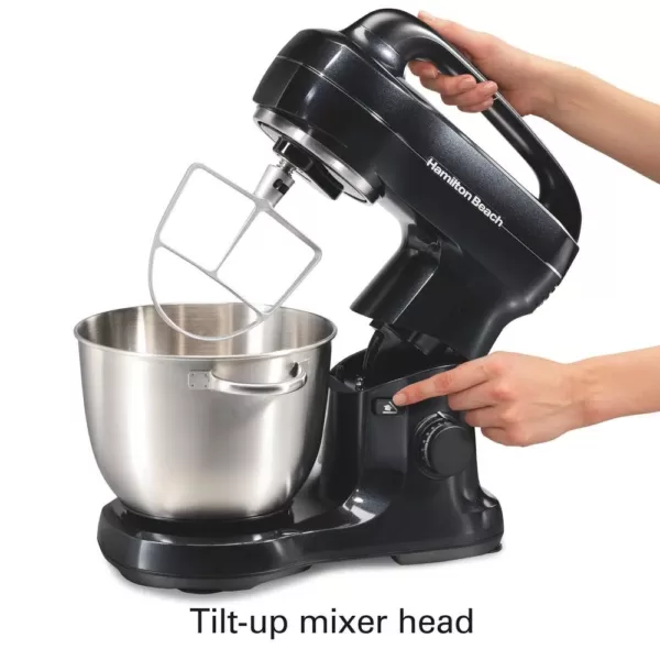 Hamilton Beach 4 Qt. 7-Speed Black Stand Mixer