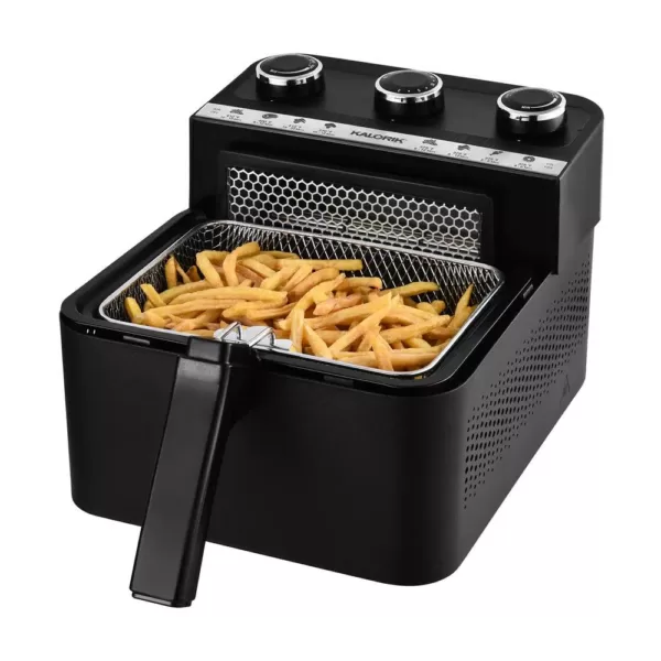 KALORIK 3.5 Qt. Black 2-in-1 Deep and Air Fryer