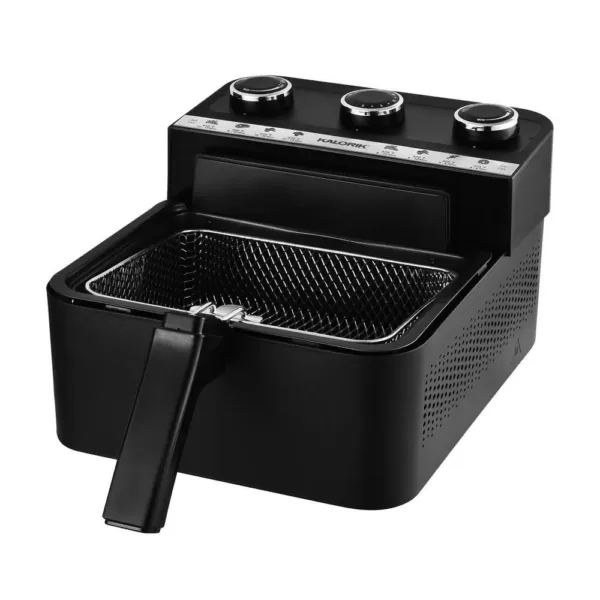 KALORIK 3.5 Qt. Black 2-in-1 Deep and Air Fryer