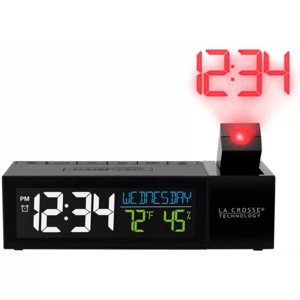 La Crosse Technology Pop-Up Bar Projection Alarm Clock with USB Charging Port