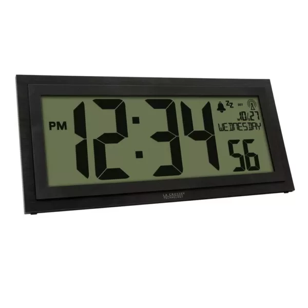 La Crosse Technology 15 in. Extra-Large Textured Atomic Digital Clock