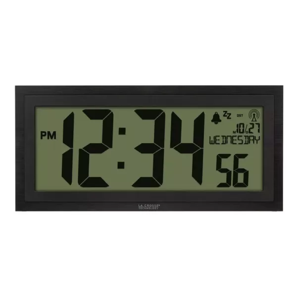 La Crosse Technology 15 in. Extra-Large Textured Atomic Digital Clock