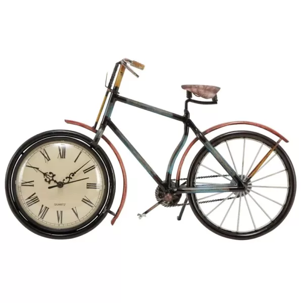 LITTON LANE 10 in. x 16 in. Iron Clock in Bicycle Frame