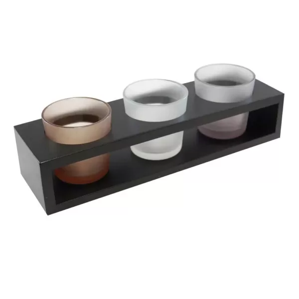 LUMABASE Trio Candle Tray with 3 Glass Votives