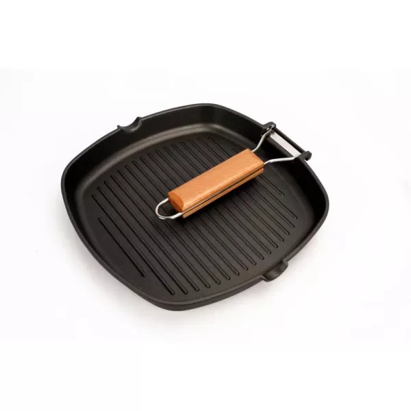 MasterPan 11 in. Cast Aluminum Nonstick Grill Pan in Black with Pour Spout