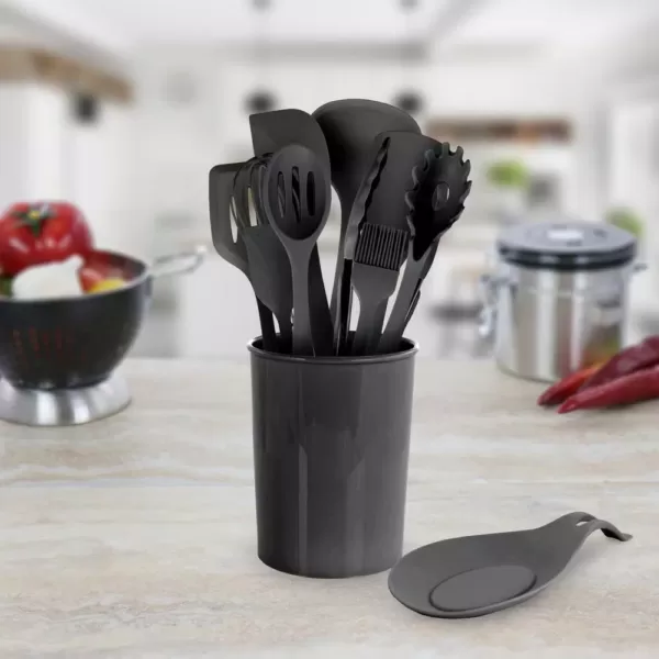 MegaChef Black Silicone Cooking Utensils (Set of 12)