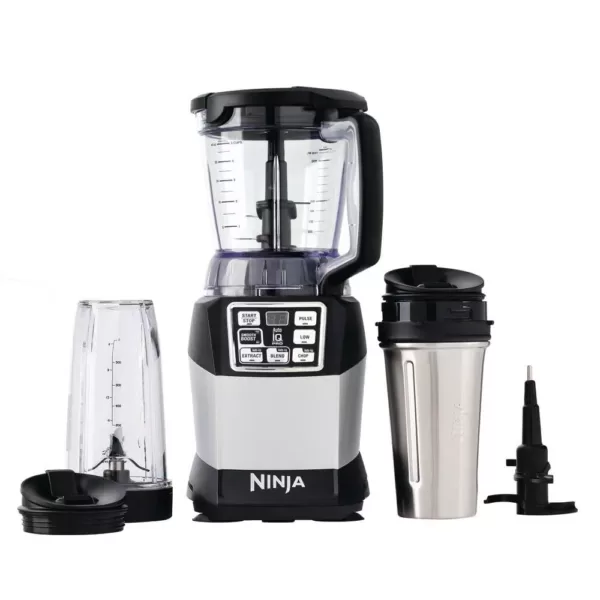 NINJA Nutri Auto-iQ 40 oz. 5-Speed Black Blender with Travel Cups