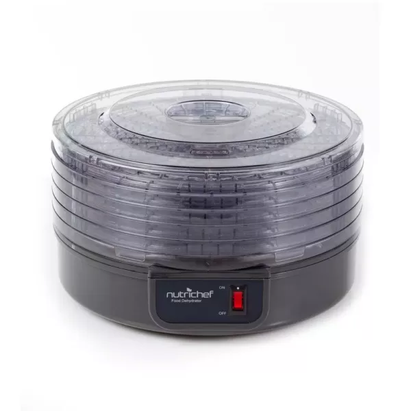 NutriChef 5-Tray Black Electric Countertop Food Dehydrator Food Preserver