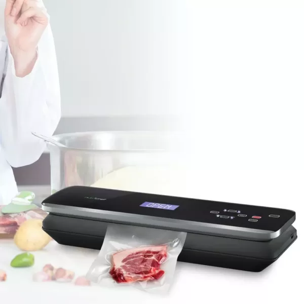 NutriChef White with Soft Touch Digital Button Controls Food Vacuum Sealer Electric Air Sealing Preserver System