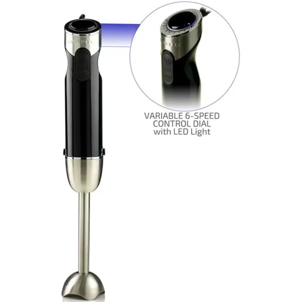 Ovente 6-Speed Black Immersion Blender