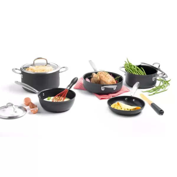 OXO Good Grips 12-Piece Hard-Anodized Aluminum Ceramic Nonstick Cookware Set in Black