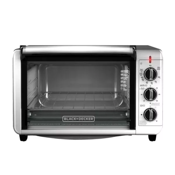 BLACK+DECKER 1500 W 6-Slice Black and Silver Convection Toaster Oven