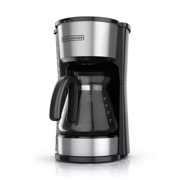 BLACK+DECKER 4-in-1 5-Cup Black Stainless Steel Drip Coffee Maker