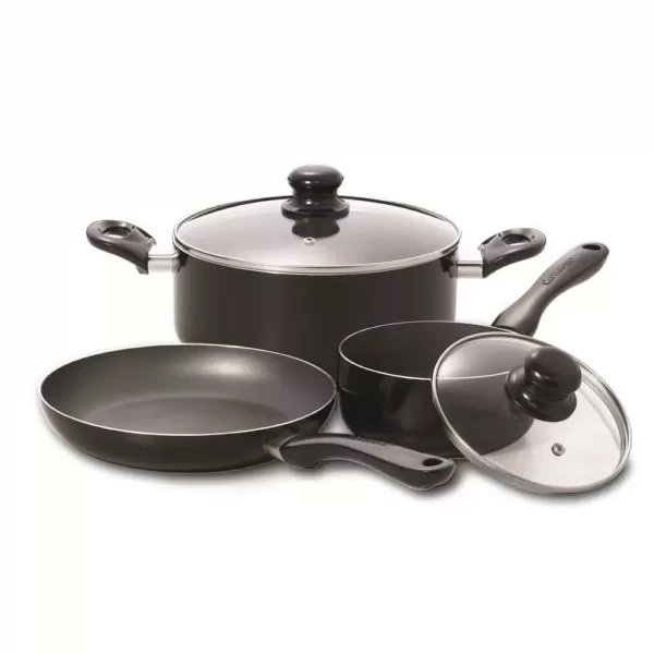 Starfrit Simplicity 5-Piece Aluminum Nonstick Cookware Set in Black